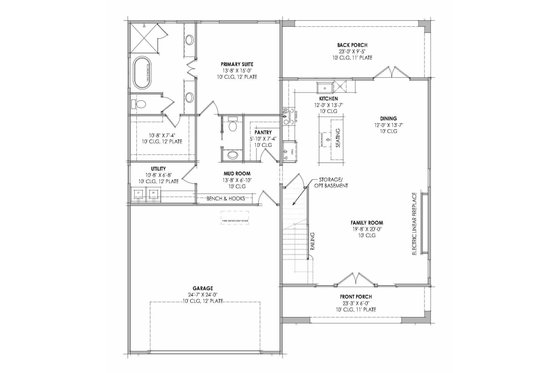 Floor Plan - Main Floor for Modern House Plan #1096-178 - 4 bed, 3.5 bath