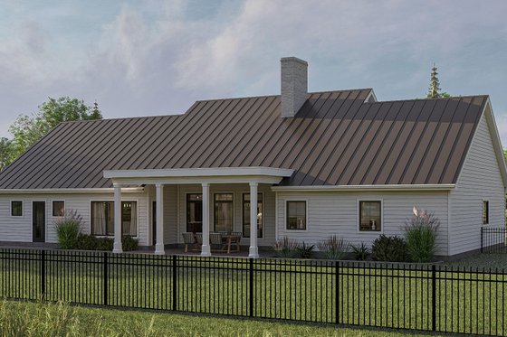 Exterior - Rear Elevation for Colonial House Plan #455-415 - 3 bed, 2 bath