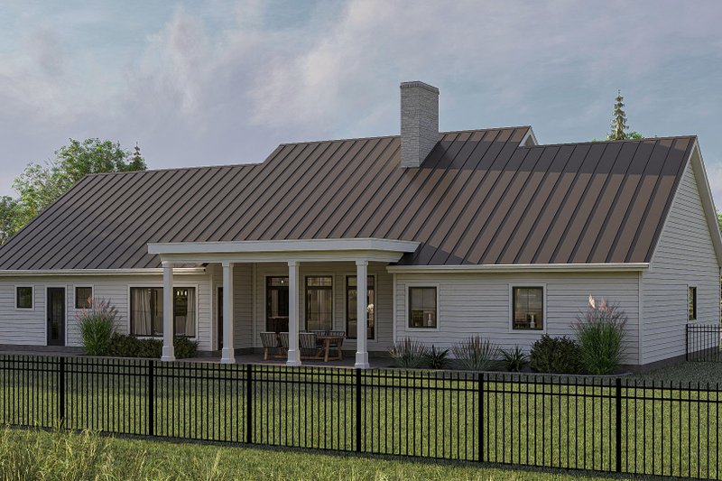 House Blueprint - Exterior - Rear Elevation for Colonial House Plan #455-415 - 3 bed, 2 bath