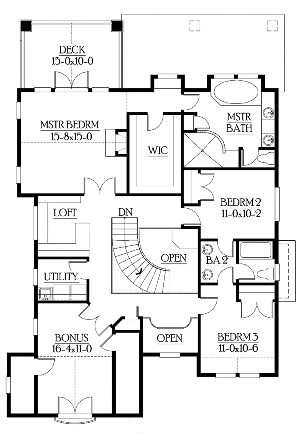 House Plan Design - Craftsman Floor Plan - Upper Floor Plan #132-321