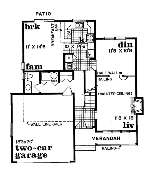 House Blueprint - Craftsman Floor Plan - Main Floor Plan #47-701