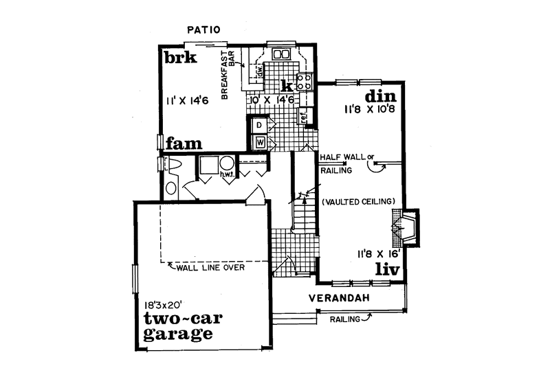 Home Plan - Floor Plan - Main Floor for Craftsman House Plan #47-701 - 3 bed, 2.5 bath