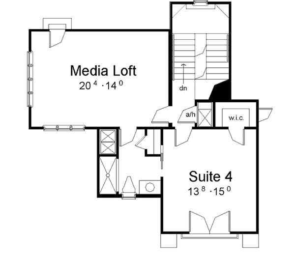 House Design - Mediterranean Floor Plan - Upper Floor Plan #1039-3
