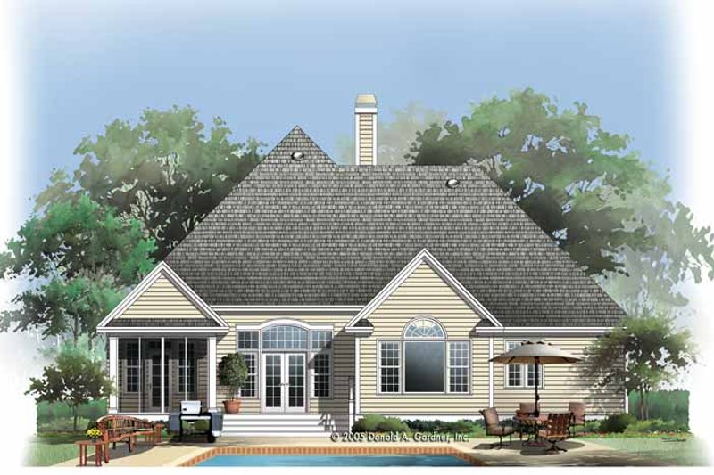 House Plan Design - Exterior - Rear Elevation for Country House Plan #929-786 - 3 bed, 2 bath
