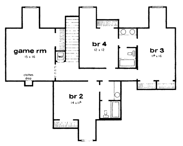 House Plan Design - Country Floor Plan - Upper Floor Plan #36-592