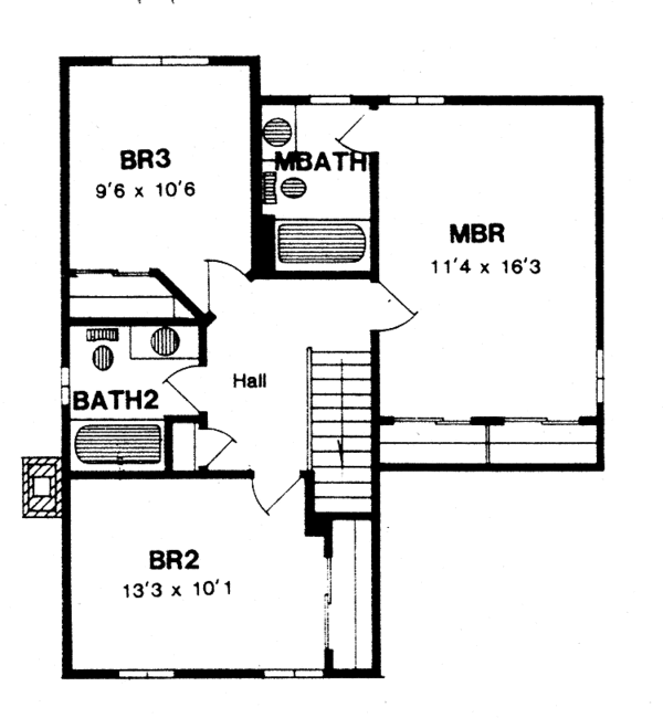 Home Plan - Country Floor Plan - Upper Floor Plan #316-204