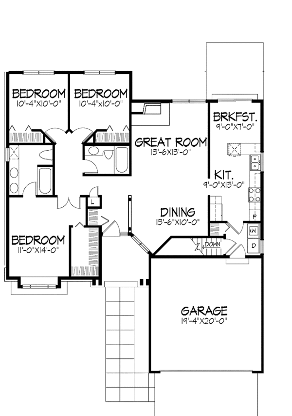 Architectural House Design - Country Floor Plan - Main Floor Plan #320-944
