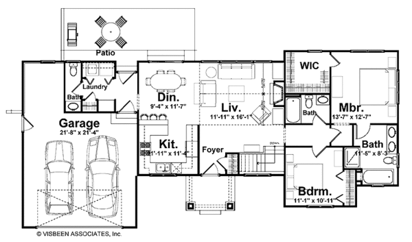 Craftsman Floor Plan - Main Floor Plan #928-134