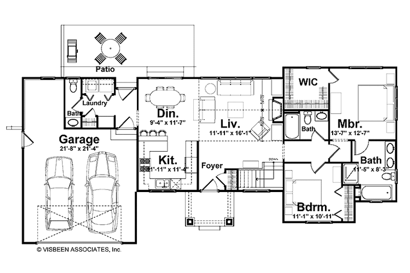 Home Plan - Floor Plan - Main Floor for Craftsman House Plan #928-134 - 2 bed, 2.5 bath