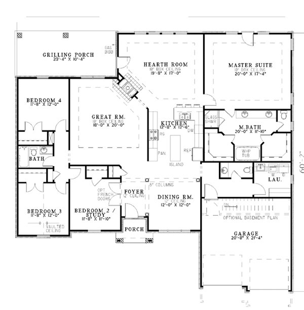 Home Plan - Ranch Floor Plan - Main Floor Plan #17-3031