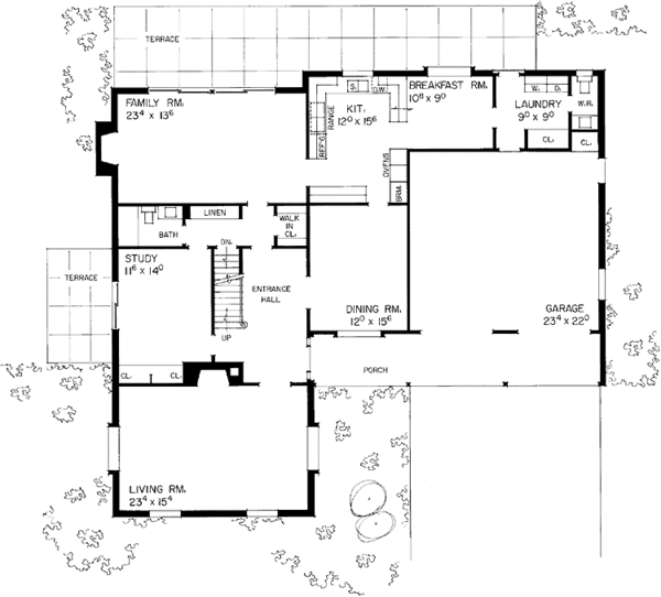 House Blueprint - Country Floor Plan - Main Floor Plan #72-550