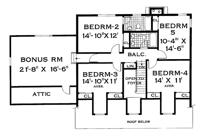 Home Plan - Floor Plan - Upper Floor for Farmhouse House Plan #3-262 - 5 bed, 3.5 bath
