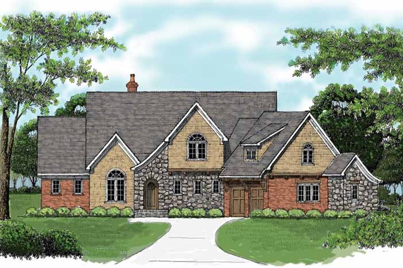Dream House Plan - Tudor Exterior - Front Elevation Plan #413-900