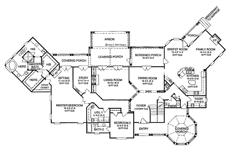 House Blueprint - Floor Plan - Main Floor for Colonial House Plan #952-138 - 4 bed, 4 bath
