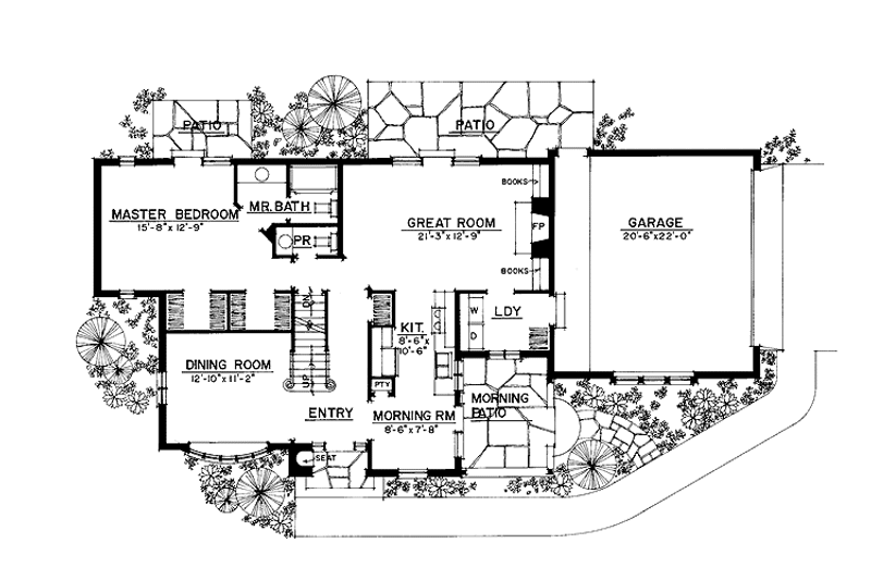 Home Plan - Floor Plan - Main Floor for Country House Plan #1016-63 - 3 bed, 2.5 bath