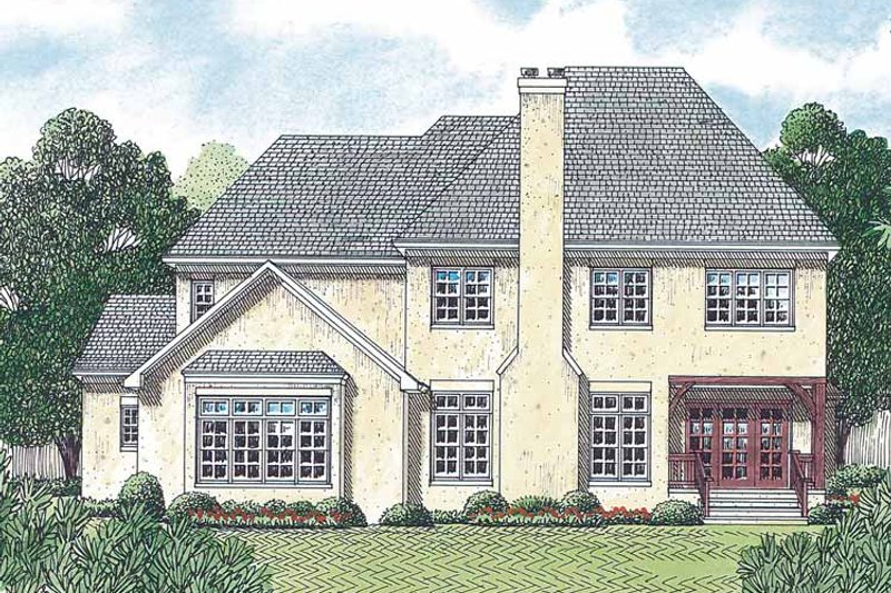 Architectural House Design - Exterior - Rear Elevation for Country House Plan #453-457 - 4 bed, 4.5 bath