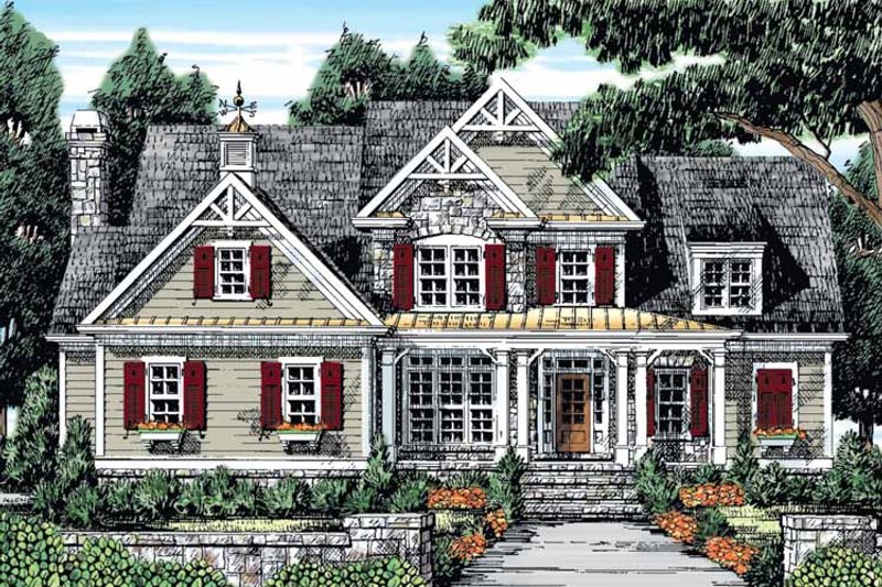 House Blueprint - Exterior - Front Elevation 3 for Country House Plan #927-854 - 4 bed, 3.5 bath
