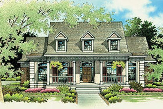 Exterior - Front Elevation for Southern House Plan #45-277 - 3 bed, 2.5 bath