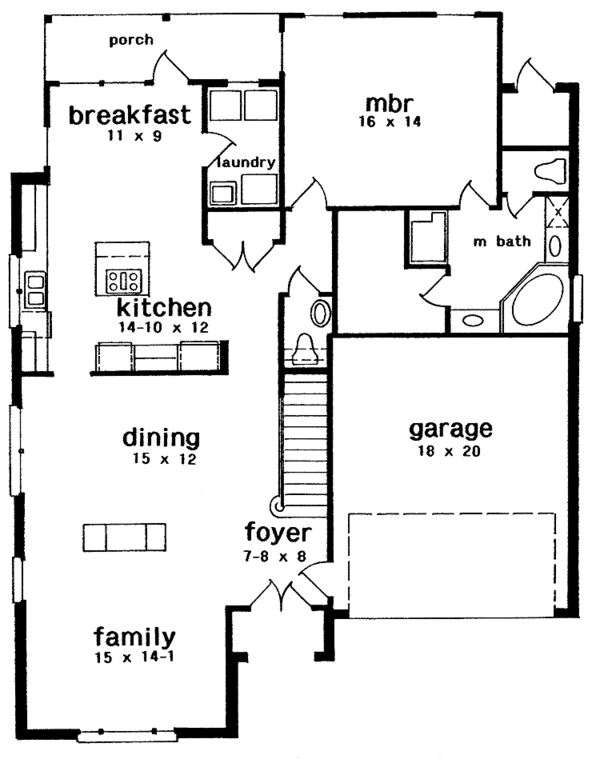 Home Plan - Country Floor Plan - Main Floor Plan #301-151