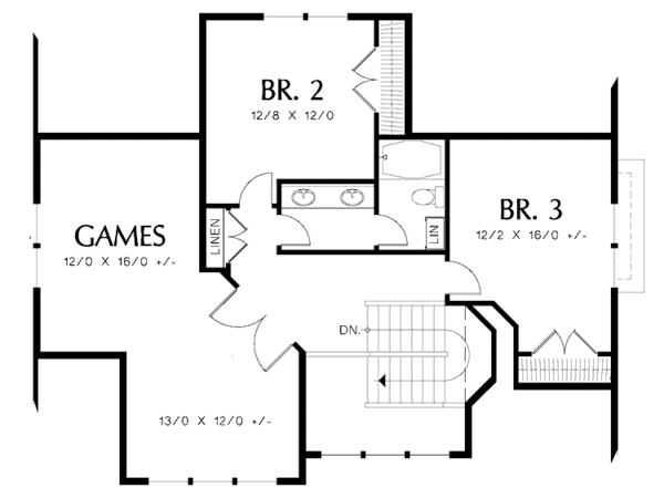 Home Plan - Country Floor Plan - Upper Floor Plan #48-787