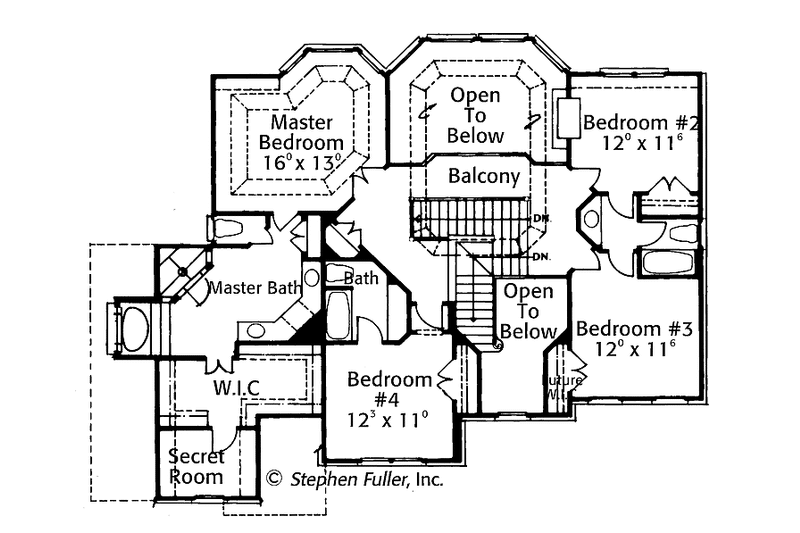 Home Plan - Floor Plan - Upper Floor for Colonial House Plan #429-378 - 4 bed, 3.5 bath