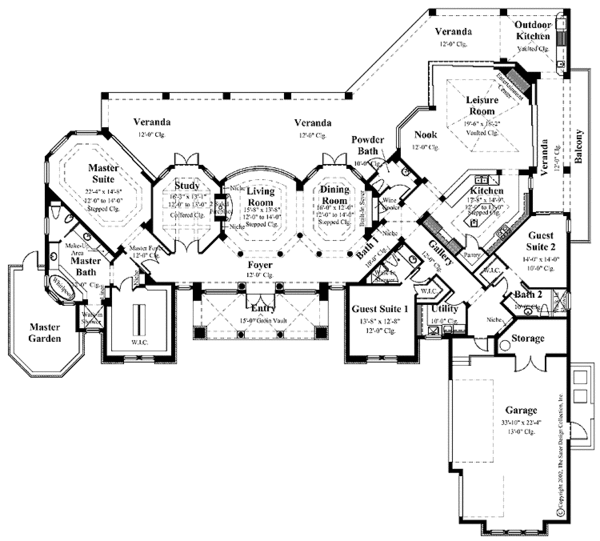 House Plan Design - Mediterranean Floor Plan - Main Floor Plan #930-265
