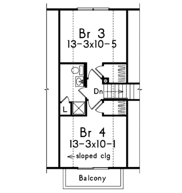 House Blueprint - Cottage Floor Plan - Upper Floor Plan #57-476