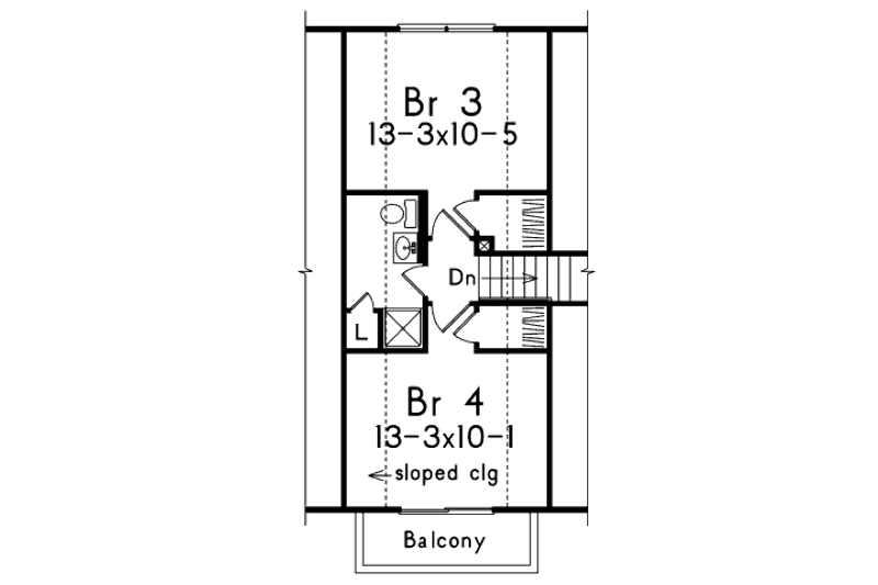 Dream House Plan - Floor Plan - Upper Floor for Cottage House Plan #57-476 - 4 bed, 2 bath