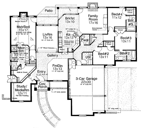 Home Plan - European Floor Plan - Main Floor Plan #310-1176