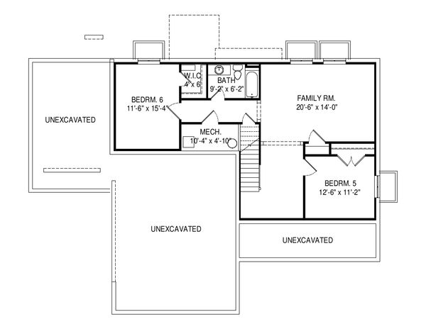 Architectural House Design - Traditional Floor Plan - Lower Floor Plan #920-100
