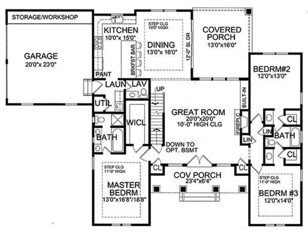 Architectural House Design - European Floor Plan - Main Floor Plan #456-116