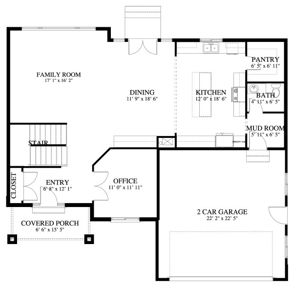 Craftsman Floor Plan - Main Floor Plan #1060-57