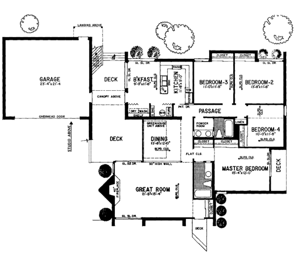 Dream House Plan - Contemporary Floor Plan - Main Floor Plan #72-1061