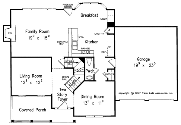 House Blueprint - Country Floor Plan - Main Floor Plan #927-210