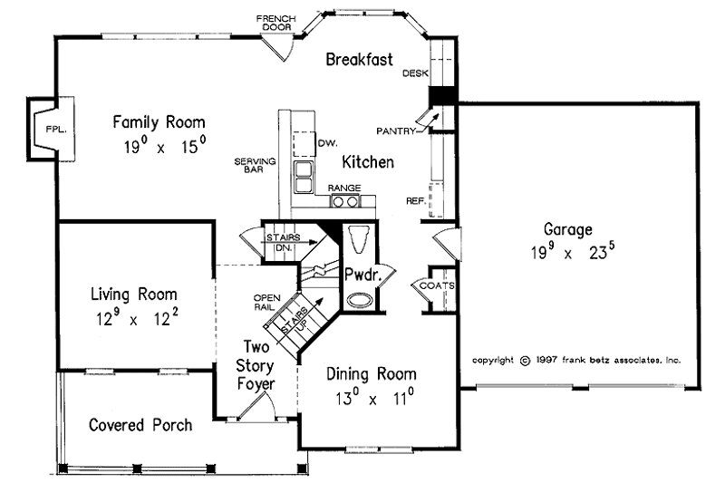 Home Plan - Floor Plan - Main Floor for Country House Plan #927-210 - 3 bed, 2.5 bath