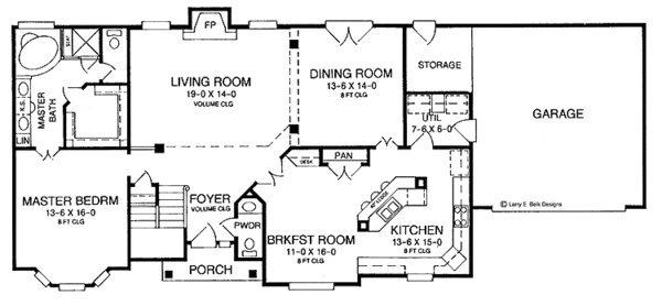 House Blueprint - Country Floor Plan - Main Floor Plan #952-104