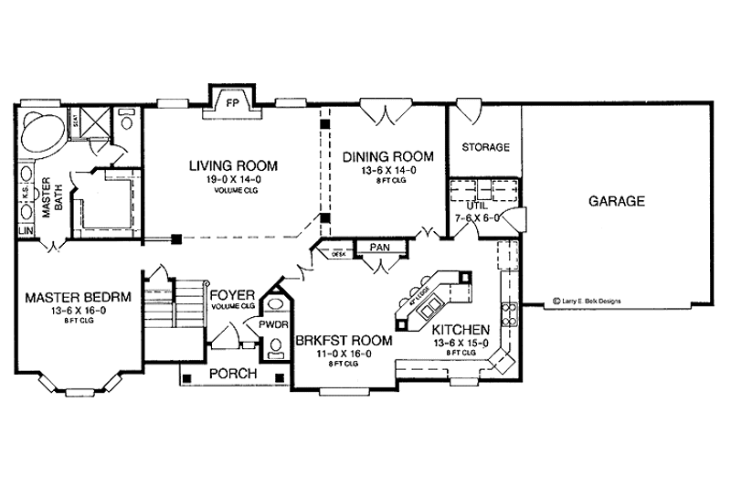 House Blueprint - Floor Plan - Main Floor for Country House Plan #952-104 - 4 bed, 2.5 bath