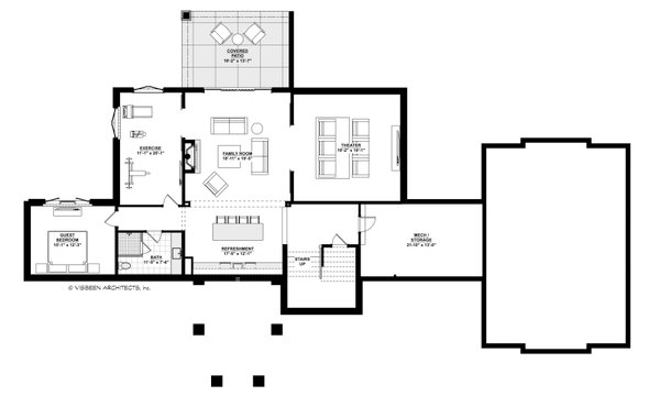 Dream House Plan - Modern Floor Plan - Lower Floor Plan #928-366