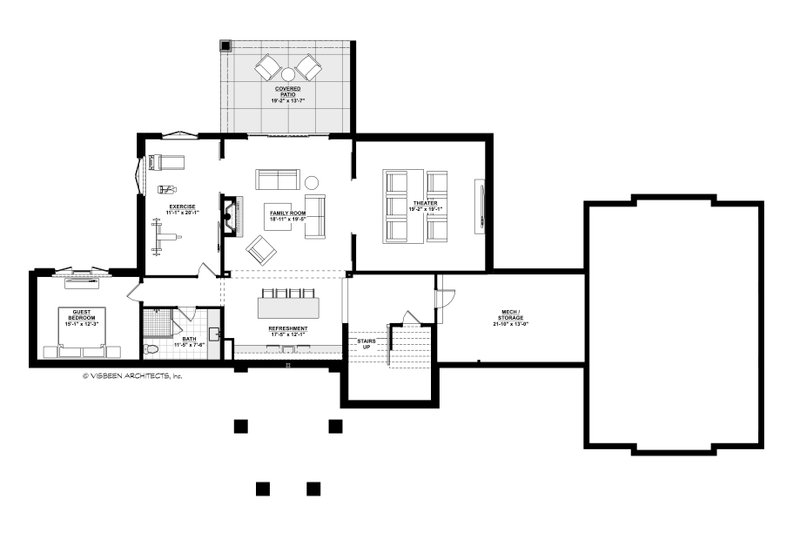 House Plan Design - Floor Plan - Lower Floor for Modern House Plan #928-366 - 5 bed, 4.5 bath