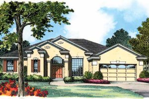 Dream House Plan - Mediterranean Exterior - Front Elevation Plan #1015-11