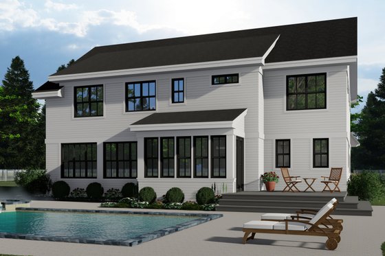 Exterior - Rear Elevation 3 for Farmhouse House Plan #51-1212 - 4 bed, 3.5 bath