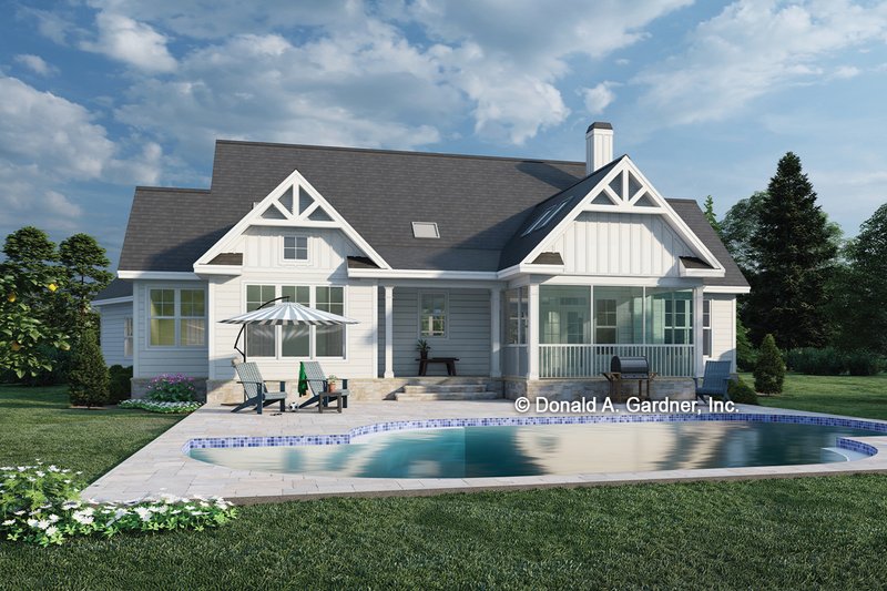 House Plan Design - Exterior - Rear Elevation for Craftsman House Plan #929-1163 - 4 bed, 3.5 bath