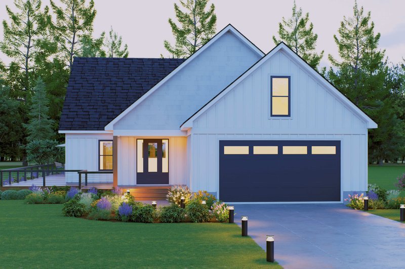 House Blueprint - Exterior - Front Elevation 3 for Farmhouse House Plan #932-1437 - 3 bed, 2 bath