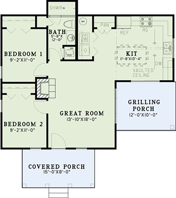 Architectural House Design - Craftsman Floor Plan - Main Floor Plan #17-2606