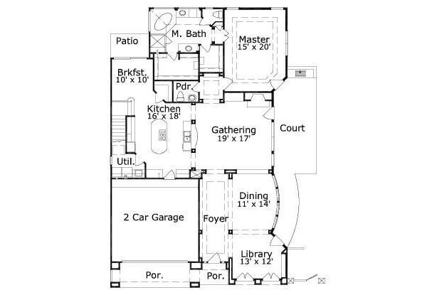 Floor Plan - Main Floor for European House Plan #411-865 - 5 bed, 4.5 bath