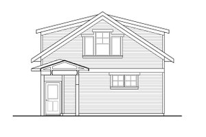 Exterior - Rear Elevation for Country House Plan #124-1100, 1 bath