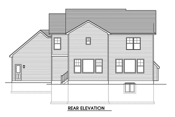 Exterior - Rear Elevation for Traditional House Plan #1010-247 - 4 bed, 2.5 bath