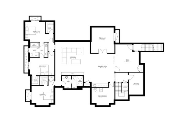 Home Plan - Contemporary Floor Plan - Lower Floor Plan #1114-109