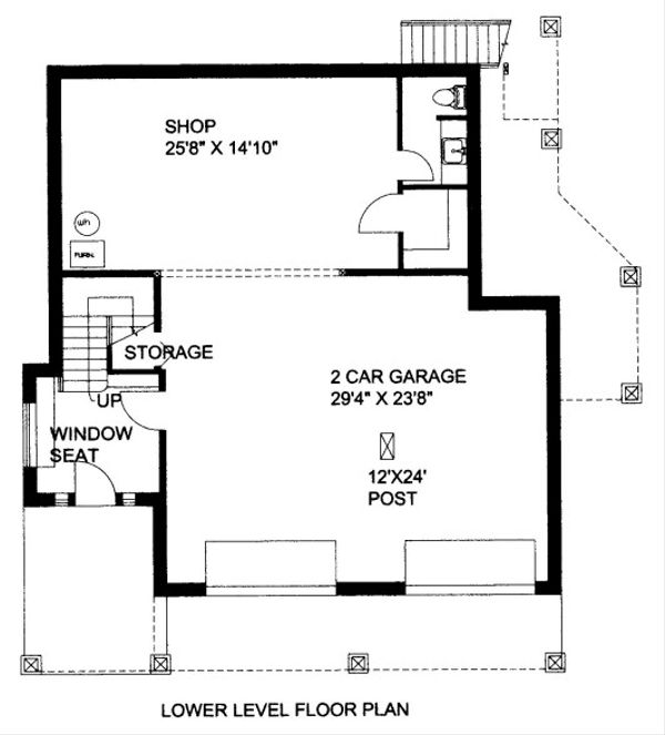 Dream House Plan - Adobe / Southwestern Floor Plan - Lower Floor Plan #117-625