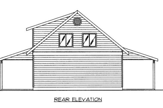 Exterior - Rear Elevation for Country House Plan #117-749 - 1 bed, 1 bath